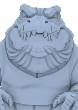 Monster Crocodile Warrior Animal Reptile Figure Designer Bust  3D print model