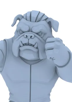 Sculpture  Lion Warrior Bear Monk  Bulldog Fighter  Designer  3D print model