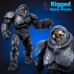 Skull Marine Rigged Animated 3D model