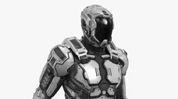 Walking Futuristic Armored Robot Animated Rigged 3D model