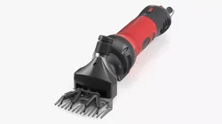 Animal Grooming Shears with Ergonomic Handle Red 3D model