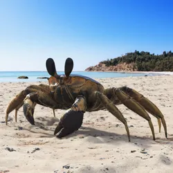 Atlantic Beach Crab Black Fur Rigged for Maya 3D model