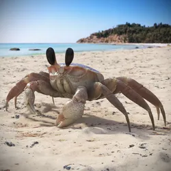 Atlantic Beach Crab Pink Beige Rigged for Maya 3D model