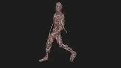 barbed wire man "twisted step pose"
