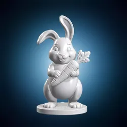 Bunny Holding Carrot 3D Print Model 3D print model