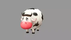 cartoon cow Low-poly 3D model