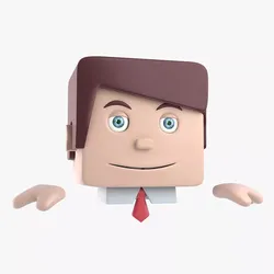 Cartoon Head Rigged 3D model