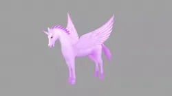 Cartoon Purple Alicorn Low-poly 3D model