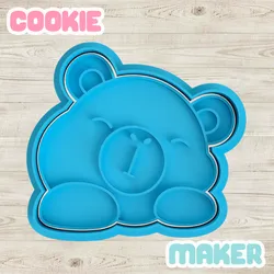 Cuddly bear sleeping cookie and dough cutter - cookie maker