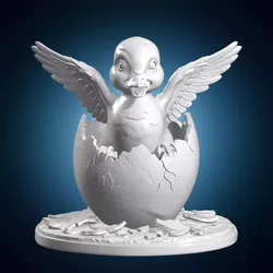 Duckling Hatching From Egg 3D Print Model 3D print model