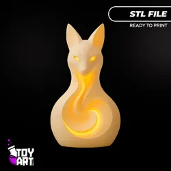 Elegant Fox Sculpture - Decorative Art - STL File