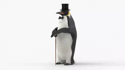Emperor Penguin in Classic Gentleman Style Fur 3D model