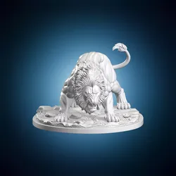 Lion Prowling Battle 3D Print Model 3D print model