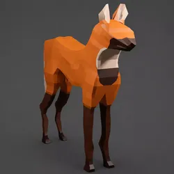 Lobo-guara - Lowpoly 3D model