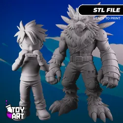 Matt & WereGarurumon - Digimon STL Duo (Harmonica Edition)