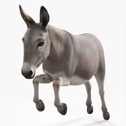 Mid-Jump Draft Donkey 3D model