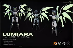 Spider Mech Girl Rigged VRChat and Game Ready  Low-poly 3D model