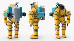 Submersible Exosuit Yellow Rigged 3D model