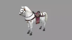 White horse mount Low-poly 3D model