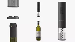 Wine Opener on Bottle Animated 3D model