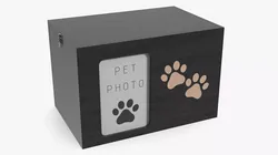 Wooden Pet Ashes Holder with Picture Frame Mockup 3D model