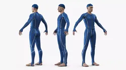 Actor in Motion Capture Suit Blue 3D model