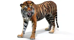 Animated Tiger Polygonal Mane Low-poly 3D model
