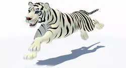 Animated White Cartoon Tiger Low-poly 3D model