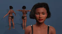 Black Femalewith Full Rig  Facial Expressions  UE project files Low-poly 3D model