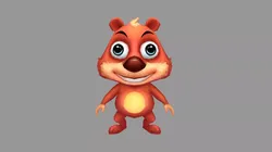 Cartoon Red Squirrel Character Low-poly 3D model