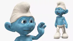 Cartoon Smurf with Fur Rigged 3D model
