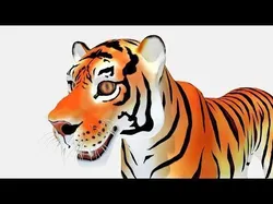 Cartoon Tiger Low-poly 3D model