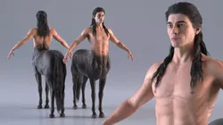 Creature Long Hair Centaur Rigged for Cinema 4D 3D model