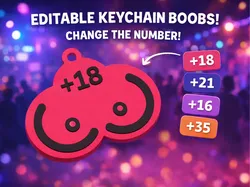 Editable Boobs Keychain – Change the Number party - Free 3D Print Model