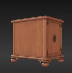 Elegant Antique Drawer STL – Wood Texture & Classic Carvings