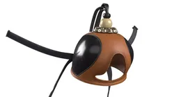 Falconry Hood with Black Panels Leather 3D model