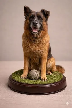 German Shepherd Companion STL Printable Dog Statue Figure 3D 3D print model