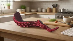 Marine Octopus Tentacle with Suction Red Rigged 3D model