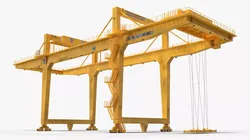 Rail Mounted Gantry Crane Rigged for Maya 3D model