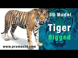 Rigged Tiger Low-poly 3D model