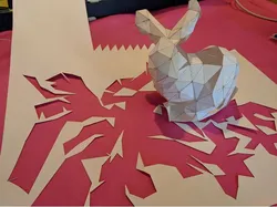 Unfolded lowpoly Stanford Bunny