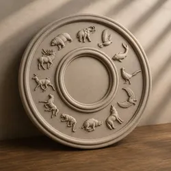 Zodiac Animal Wheel Wall Decor 3D model