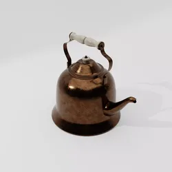 Antique Brass Kettle Low-poly 3D model