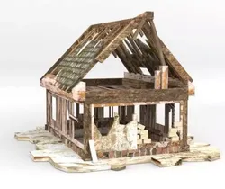 Broken House Low-poly 3D model