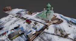 Church and Village Photoscan 3D model