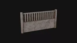 Concrete Fence Low-poly 3D model