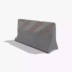 Concrete Road Barrier Destroyed 3D model