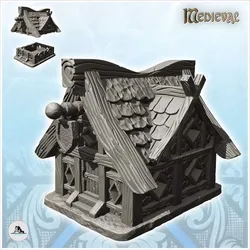Medieval store with front sign and exposed framework 7 - Medieva 3D print model