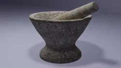 Mortar and Pestle Old Stone 3D model