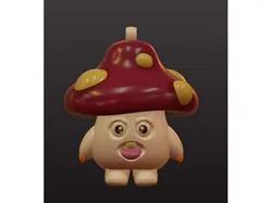 mushroom keychain fella